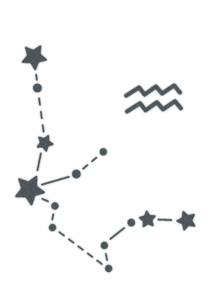 Aquarius Sign Constellation Stars Temporary Tattoo
