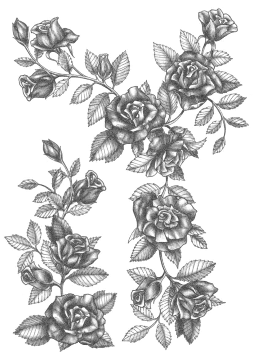 Black roses temporary tattoo