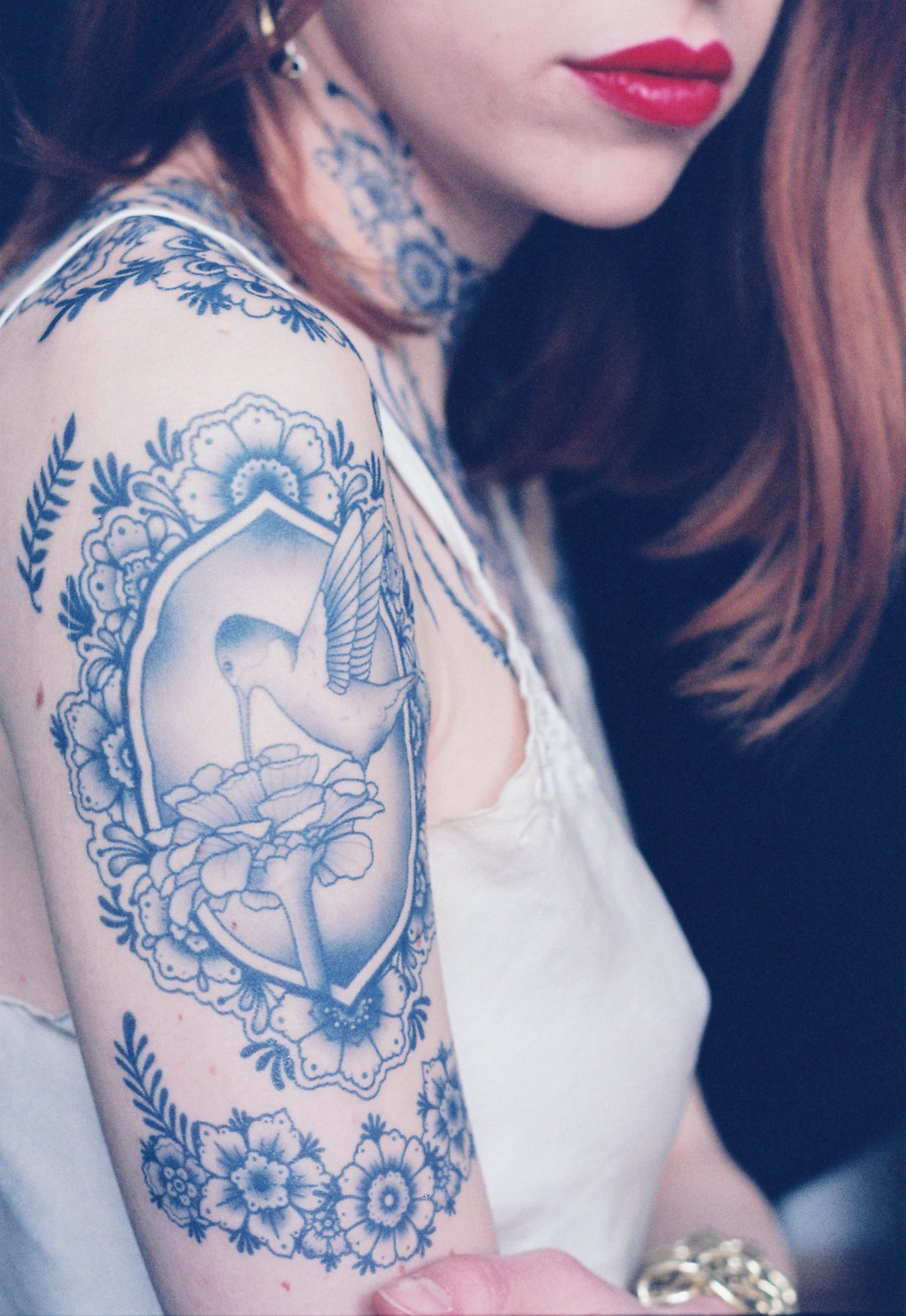 Delft Bird & Flower Tattoo Set - B