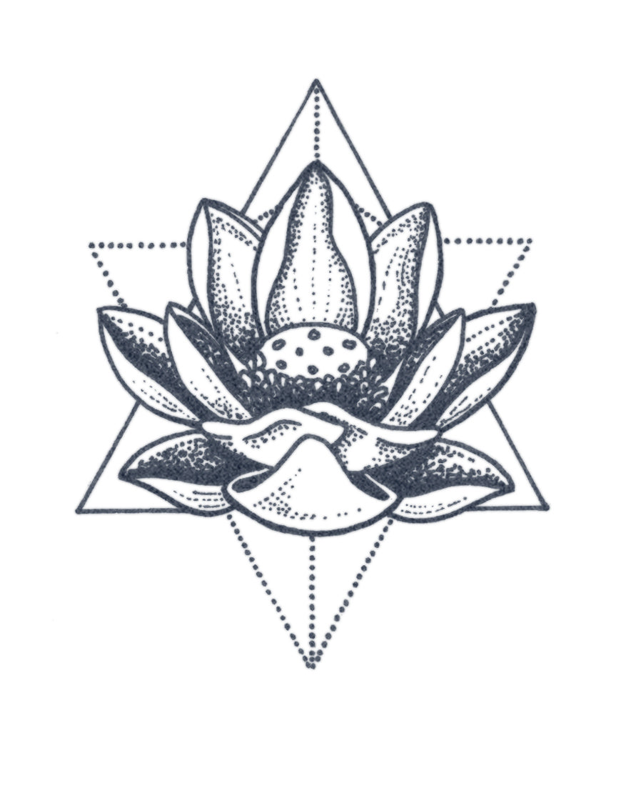 TATUAJE DE FLOR DE LOTO EN PUNTILLISMO