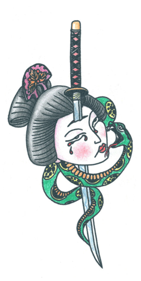 TATUAJE CON CABEZA DE GEISHA