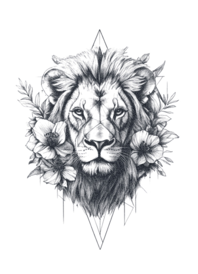Geometric Lion Tattoo