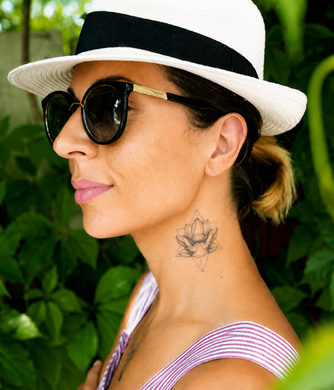 Dotwork Lotus Flower Tattoo