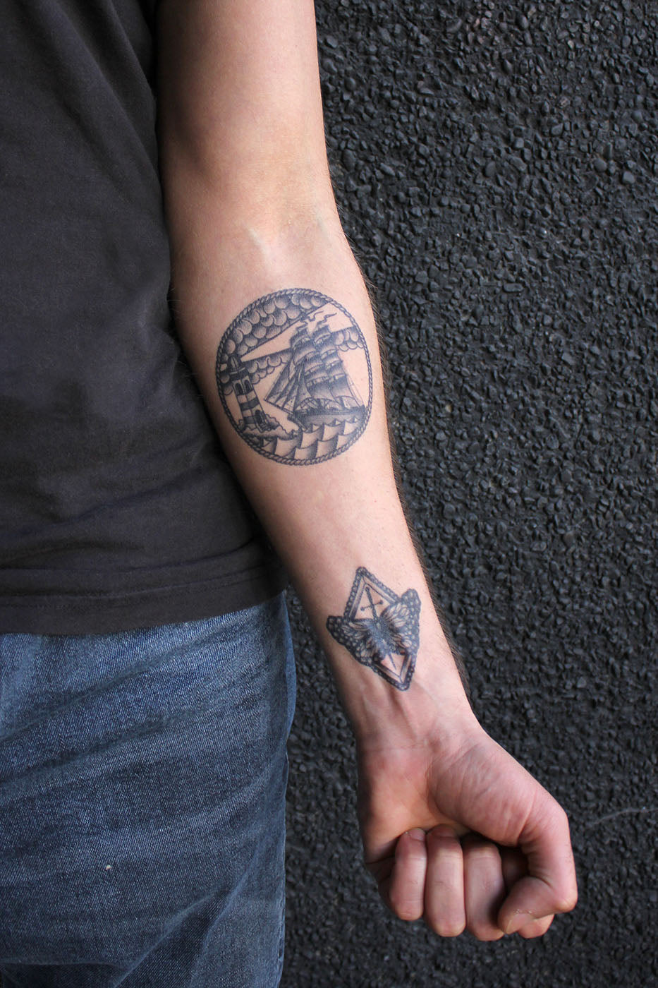 Ship And Lighthouse by Ramon Maiden