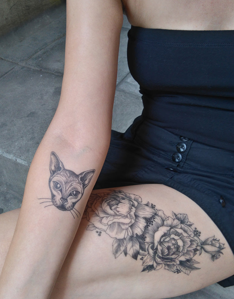 TATUAJE DE GATO ESFINGE