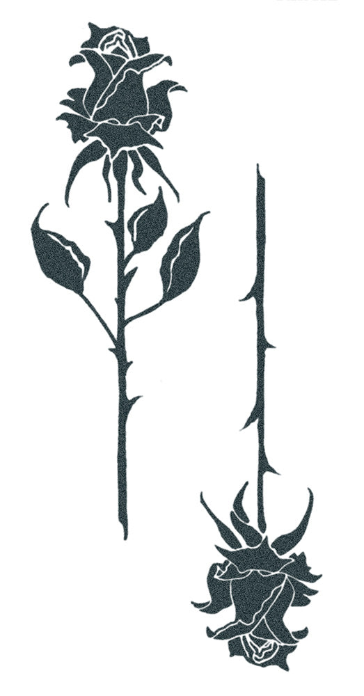 TATUAJE CON DOS ROSAS SILUETEADAS