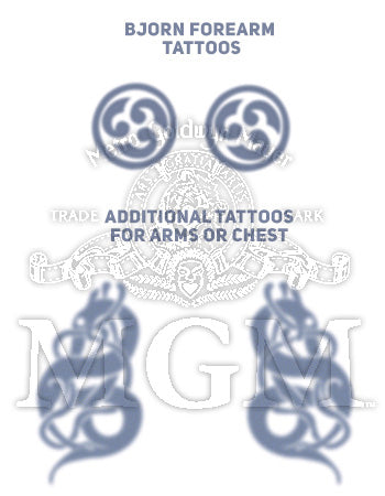 Bjorn Ironside Vikings Tv Series Tattoo Set ( Chest/Face/Arm/Back Tattoos)