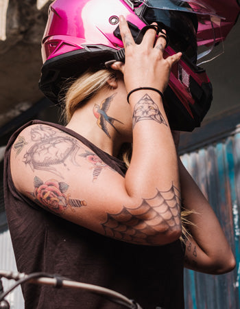 girl in the spider's web motorcycle helmet Prisoner's Web