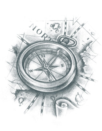TATUAJE CON BRÚJULA