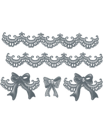 Lace Garter with Skull Bows Lace Garter with Skull Bows