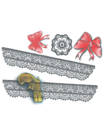Lace Garter with Derringer tattoo Tattooed Now ! Lace Garter with Derringer tattoo Tattooed Now !