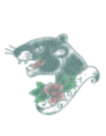 Vintage Black Panther and Rose