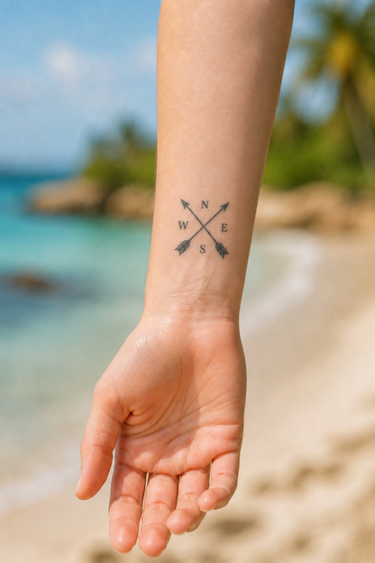 Arrow Compass Tattoo