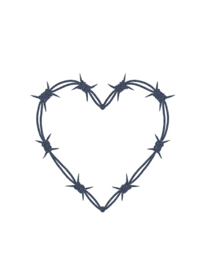 Barbed wire heart temporary tattoo symbolising strength in love