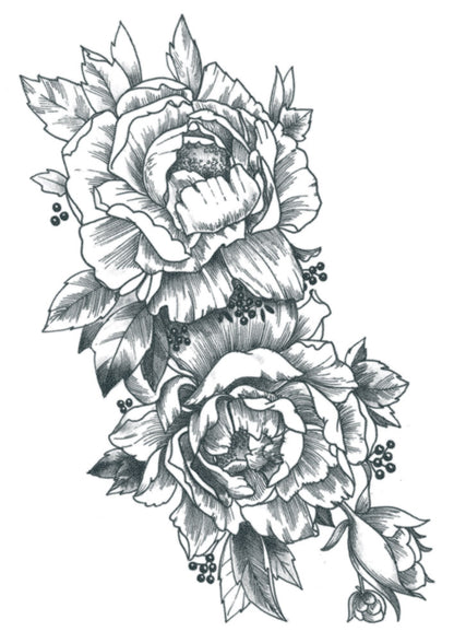 Flower ornament temporary tattoo