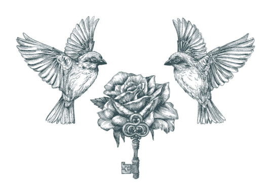 Birds, Rose and Key