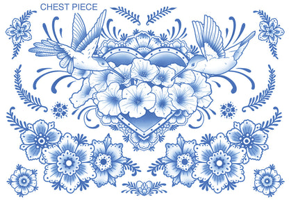 Delft Chest Piece Tattoo Set