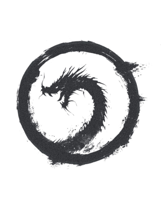 Dragon Brush Stroke Tattoo