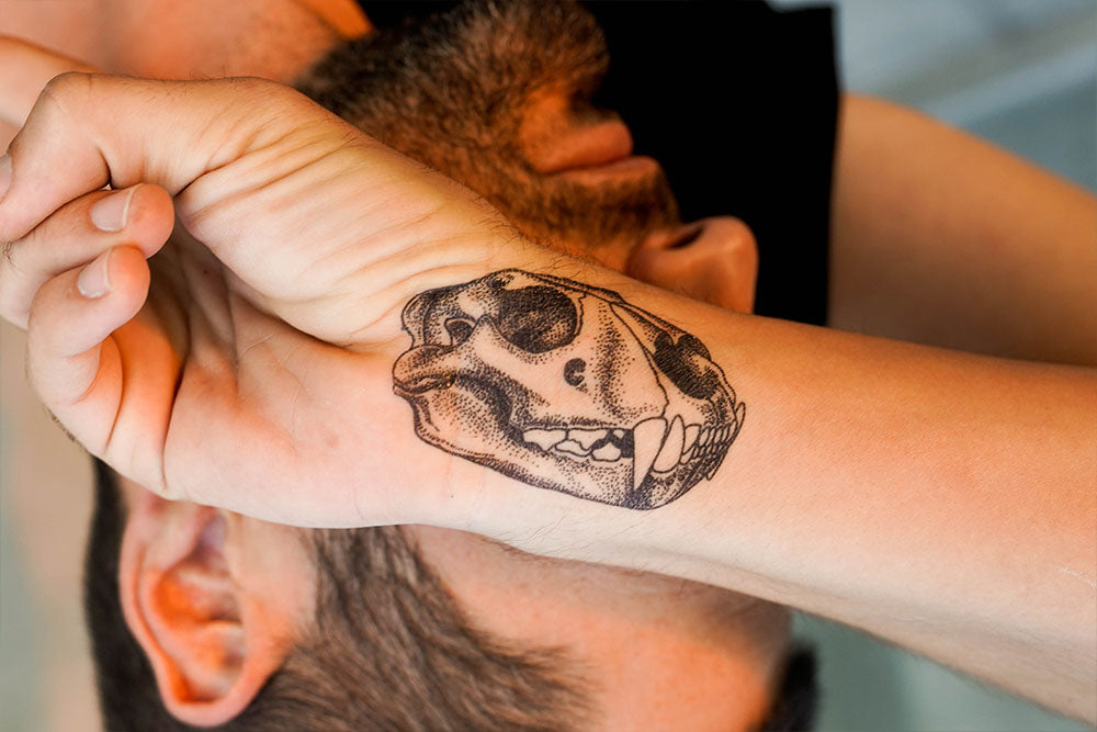 Lion Skull Dotwork Tattoo