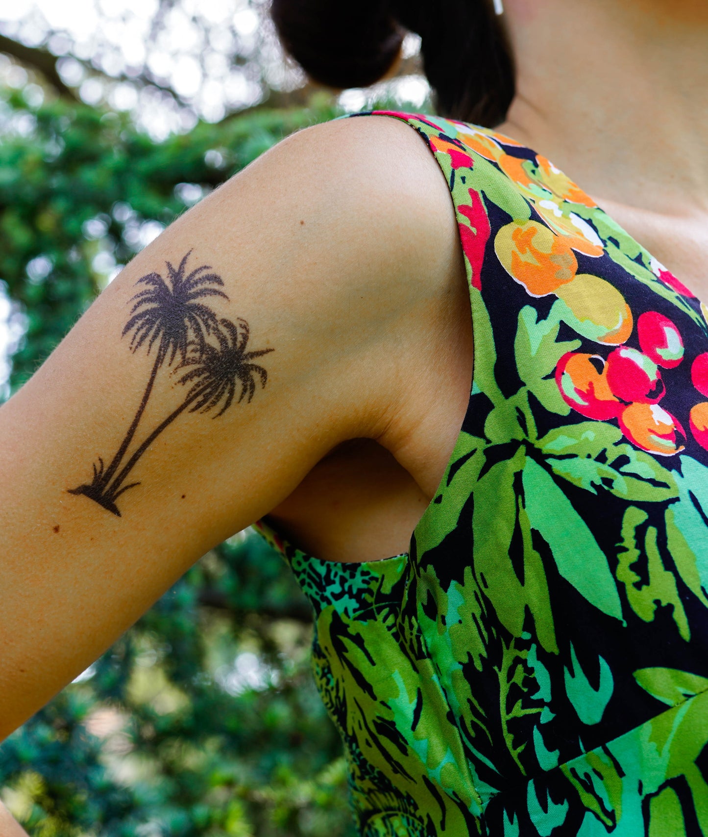 Dotwork Palm Trees Tattoo
