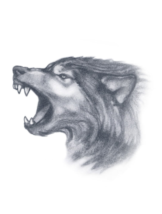 Realistic Snarling Wolf Tattoo