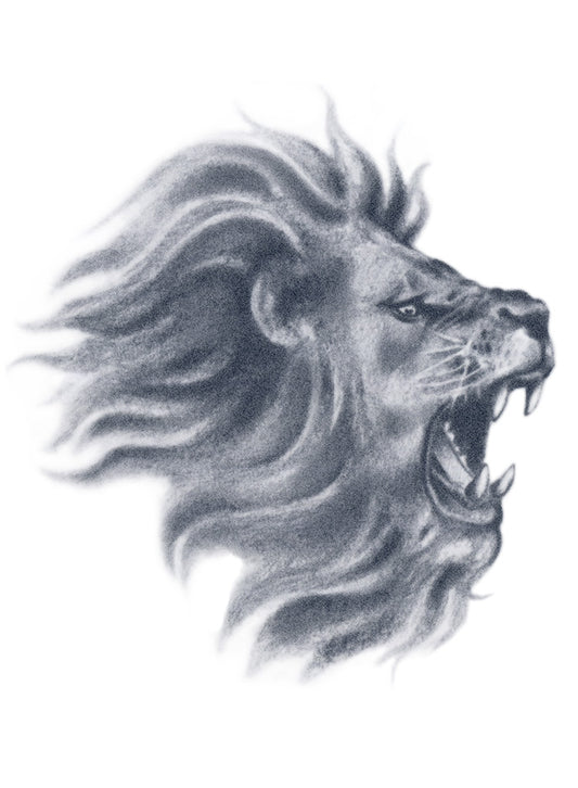 Realistic Roaring Lion Tattoo