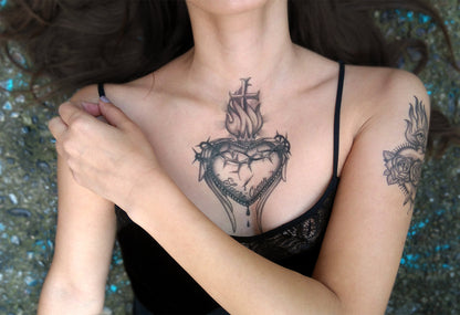 SAGRADO CORAZÓN CON CRUZ (GRANDE)