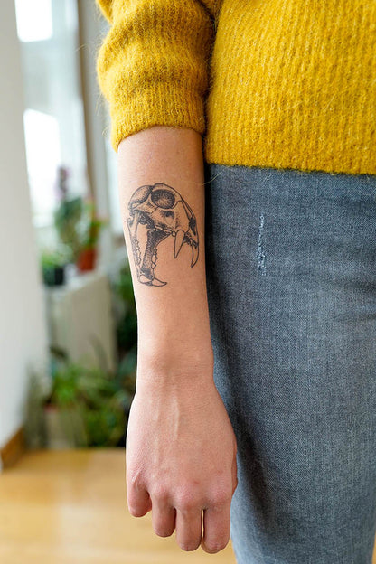 Tiger Skull Dotwork Tattoo