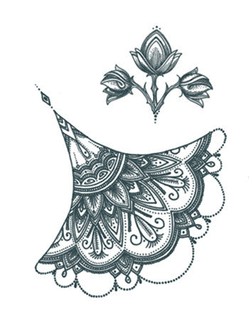 Sternum Mehndi Ornament and Flower