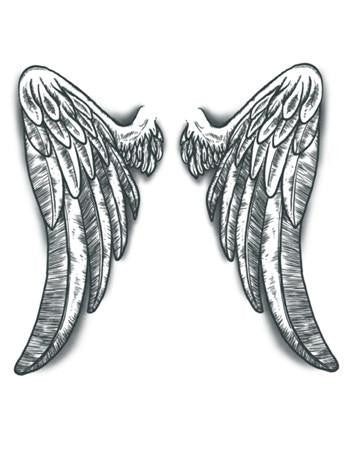 angel wings back tattoo