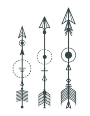 arrow geometric temporary tattoos