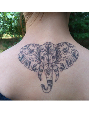 hamsa sun moon elephant rose 8.25" temporary arm tattoo boho tattoo |  eBay