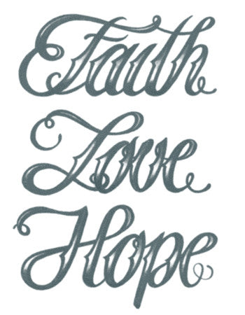 Faith Love Hope Script Tattoo
