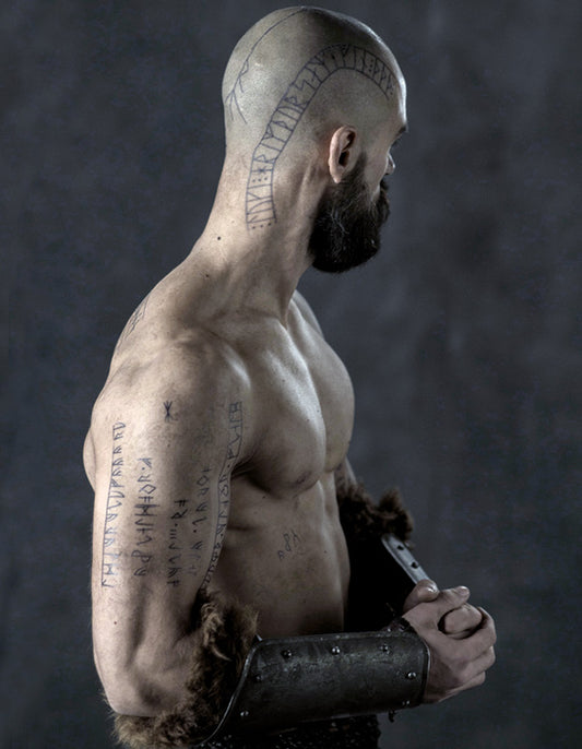 Floki Vikings Tattoo Set ( Arm & Head Rune Tattoos)