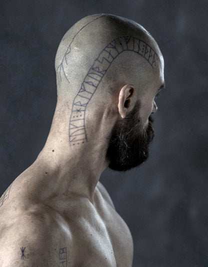 Floki Vikings Tattoo Set ( Arm & Head Rune Tattoos)