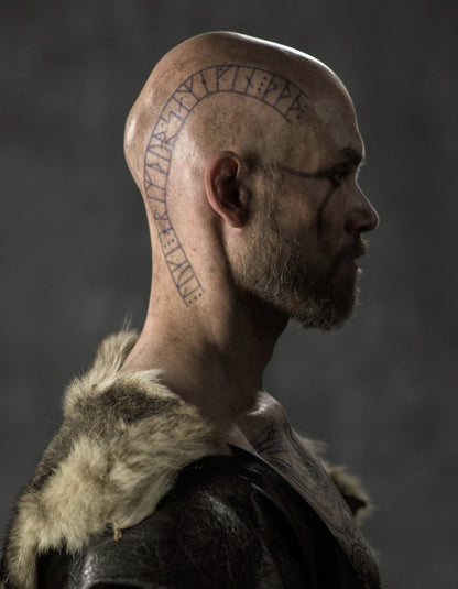 Floki Vikings Tattoo Set ( Arm & Head Rune Tattoos)