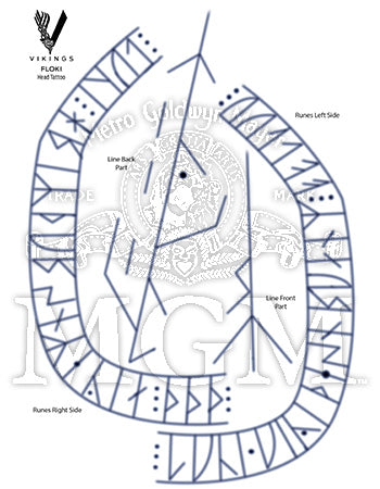 Floki Vikings Tattoo Set ( Arm & Head Rune Tattoos)