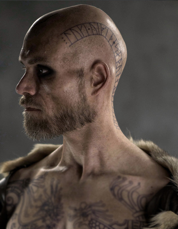 Floki Vikings Tattoo Set ( Arm & Head Rune Tattoos)