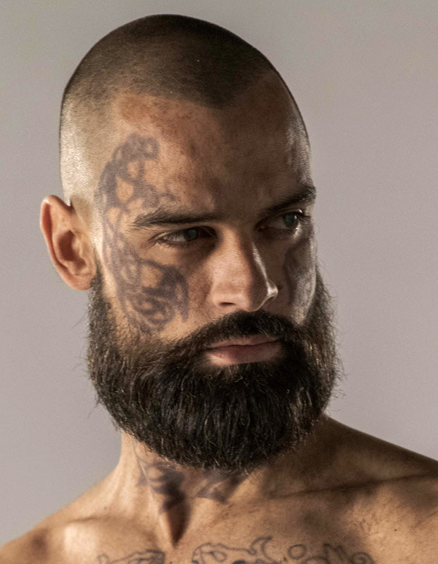 SET DE TATUAJES DE HARALD "CABELLERA HERMOSA" PARA EL PECHO Y LA CARA - SERIE VIKINGOS
