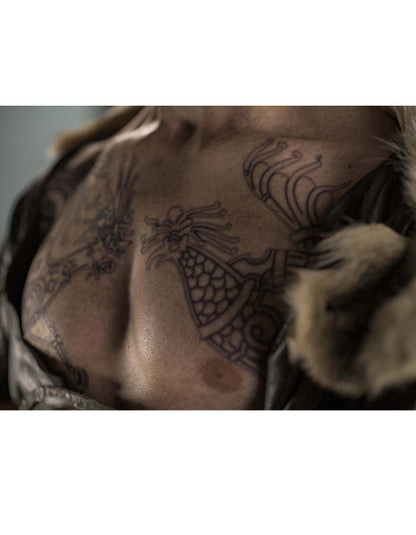Ivar the Boneless Chest Tattoo Set- Vikings Tv Series