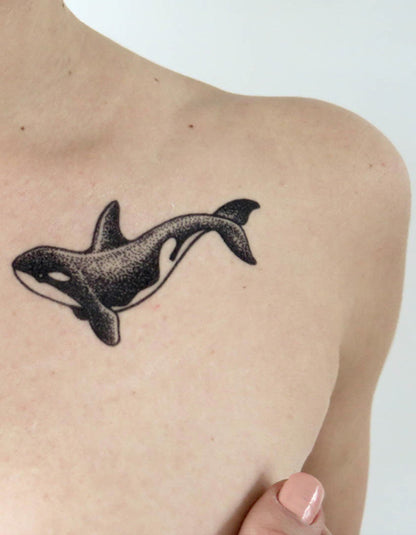 Dotwork Orca Whale Tattoo
