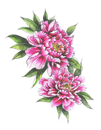 Peonies Colour Tattoo (Small)