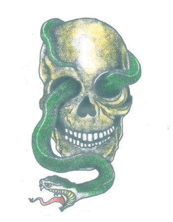 skull and snake temporary tattoo