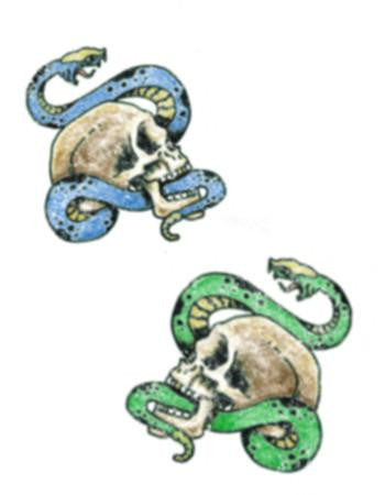 skull and snake tattoo, skulls with snakes temporary tattoo