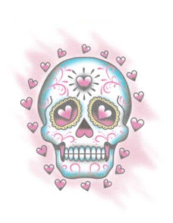 Sugar Skull with Hearts