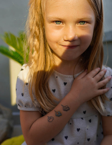 Purple Peonies Tattoo Set