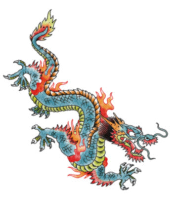Blue Dragon temporary tattoo , Japanese dragon tattoo 