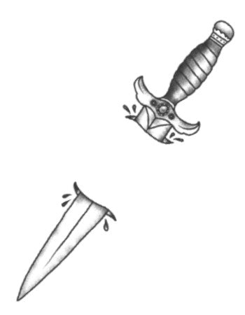 dagger prison temporary tattoo