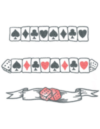 gambler temporary tattoo