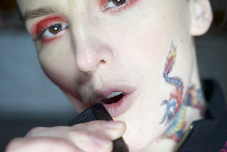 the girl with the dragon tattoo on face, japanese dragon temporary tattoo on face